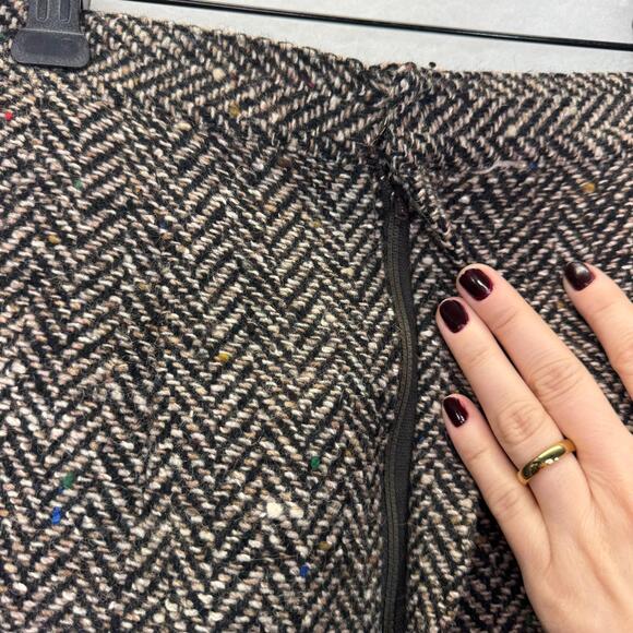 VTG Album by Kenzo Wool Linen Blend Plaid Pencil Skirt Sz 4 Academia 80s Classy - Picture 6 of 10